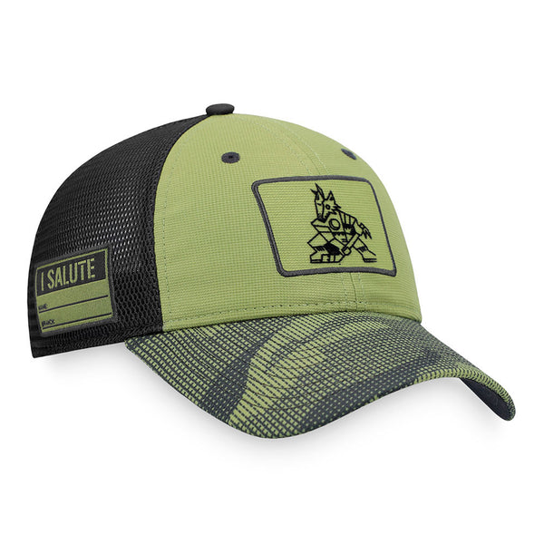 Coyotes LockerRoom Military Appreciation Adjustable Hat in Green - Right View