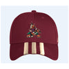 Coyotes Adidas 3 Stripe Adjustable Hat in Burgundy - Front View