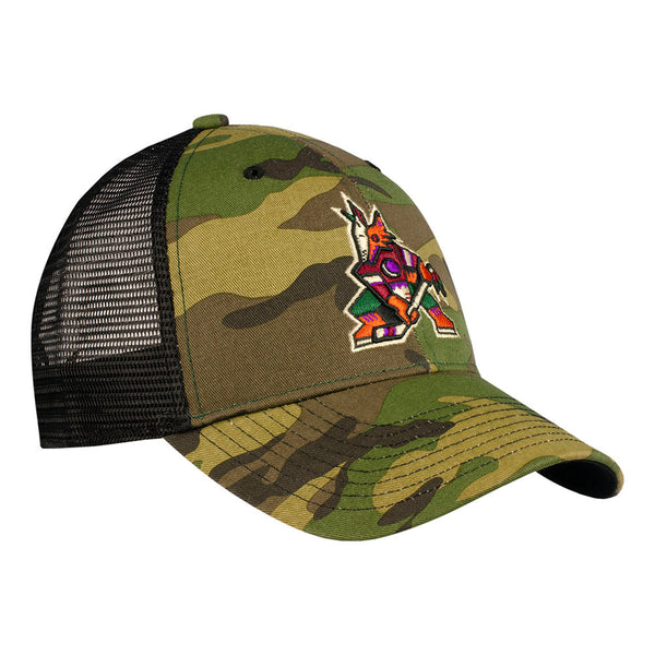 Coyotes 47 Brand Branson MVP Camo Clean Up Hat  in Green and Black - Right View