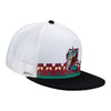 Bring Hockey Back Coyotes Fear the Kachina Snapback Hat In White, Black, Red & Green - Angled Right Side View