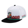 Bring Hockey Back Coyotes Fear the Kachina Snapback Hat In White, Black, Red & Green - Angled Left Side View