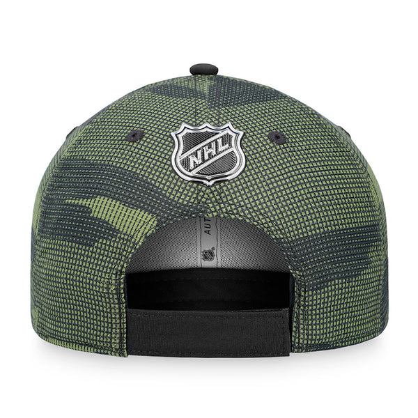 Coyotes Authentic Pro Military Appreciation Hat in Camo Green - Back View
