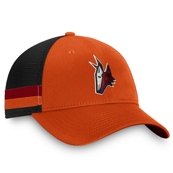 Coyotes Special Edition Structured Trucker Hat In Orange, Black & Maroon - Angled Right Side View