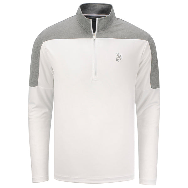 Adidas Coyotes 1/4 Zip Lightweight Jacket in White and Gray - Front View