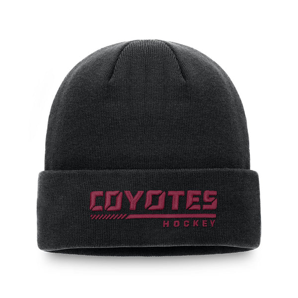 Coyotes LockerRoom Wordmark Cuff Knit in Black - Front View