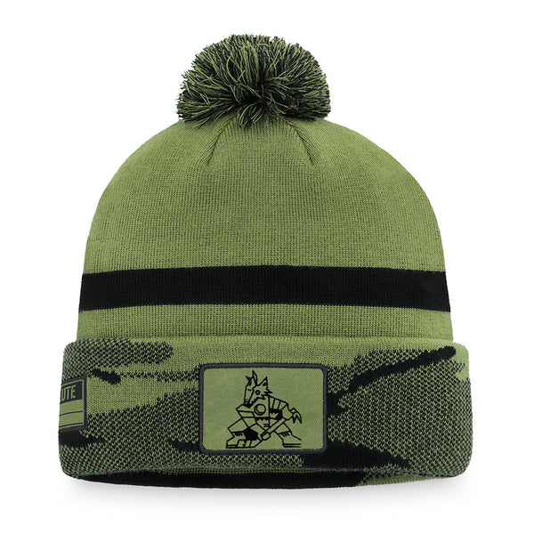 Coyotes LockerRoom Military Appreciation Cuff Knit in Green - Front View