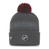 Coyotes Authentic Pro Home Ice Knit Hat In Grey - Back View