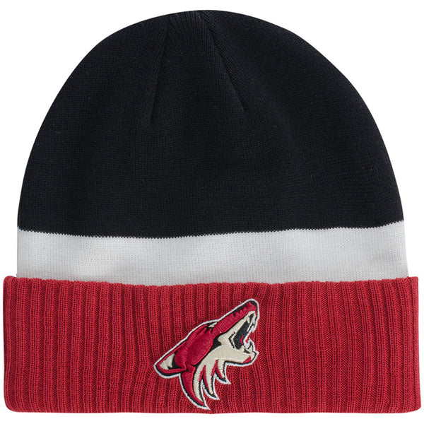 Arizona Coyotes Breakaway  Knit Hat in Red, White, and Black - Front View