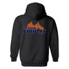 Coyotes Kachina Head Hooded Pullover in Black - Back View