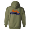 Coyotes Kachina Head Hooded Pullover in Green - Back View
