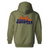 Coyotes Kachina Head Hooded Pullover in Green - Back View