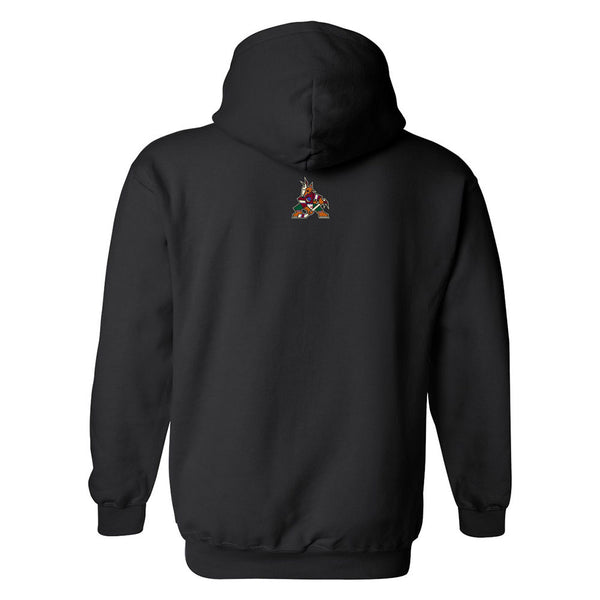 Coyotes Hooded Arizona Pullover in Black - Back View