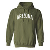 Coyotes Hooded Arizona Pullover in Green - Front View