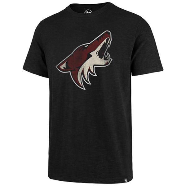 47 Brand Arizona Coyotes Primary Logo Scrum T-Shirt in Black - Front View