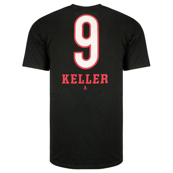 Arizona Coyotes Men's Fanatics Branded Clayton Keller Name & Number T-Shirt in Black - Back View