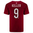 Arizona Coyotes Men's Fanatics Branded Clayton Keller Name & Number T-Shirt in Red - Back View