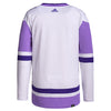 Arizona Coyotes Hockey Fights Cancer Jersey In Purple & White - Back View