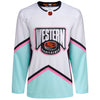 Arizona Coyotes Clayton Keller NHL All-Star Authentic Adidas Jersey In White, Teal & Pink - Front View