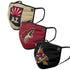 Arizona Coyotes FOCO 3 Pack Face Coverings in Tan, Red, and Black - Left Front View