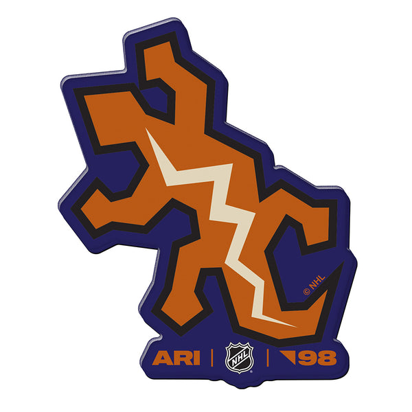 Arizona Coyotes HD Lizard Magnet in Orange and Purple - Front View
