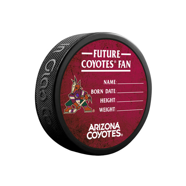 Coyotes Future Fan Puck in Black - Front View