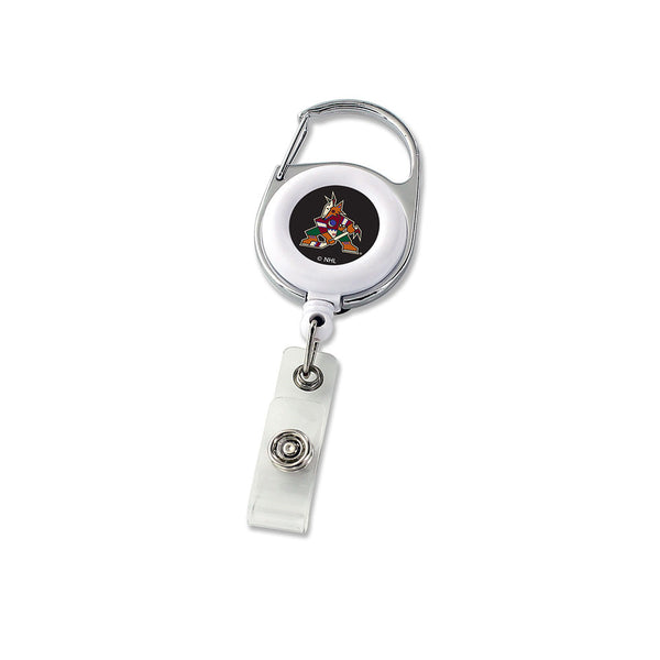 Coyotes Kachina Badge Holder in White - Front View