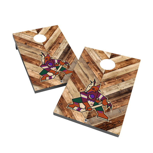 Victory Tailgate Arizona Coyotes 2x3 Cornhole Bag Toss in Brown - Front View
