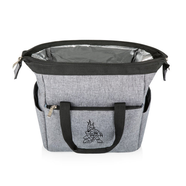 Picnic Time Coyotes Expandable Lunch Tote in Gray - Front View Open