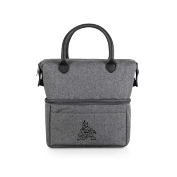Picnic Time Coyotes Lunch Bag in Gray - Front View Closed