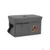 Picnic Time Coyotes Ottoman Portable Cooler in Gray - Front View Closed