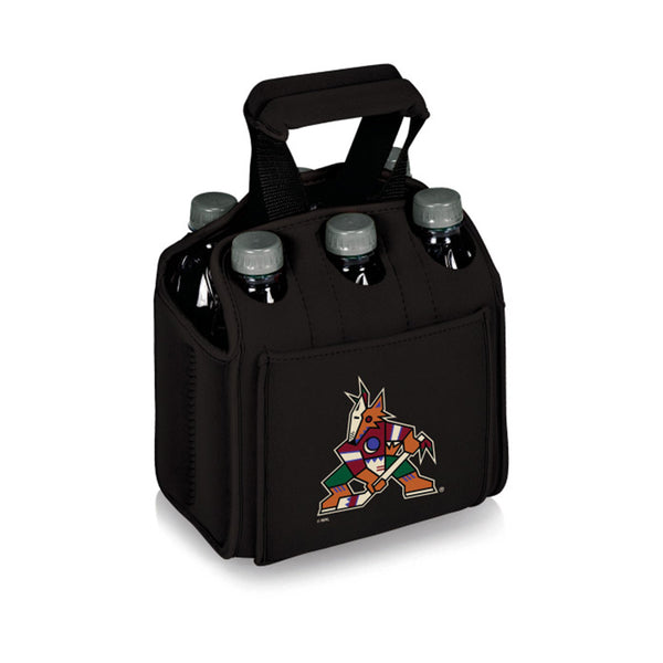 Picnic Time Coyotes Six Pack Carrier in Black - Front View