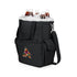 Picnic Time Coyotes Activo Cooler Tote Bag in Black - Front View With Bottles inside