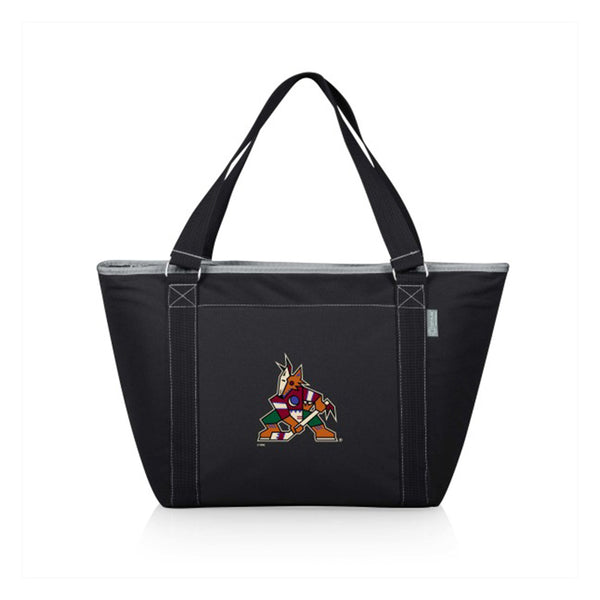 Picnic Time Coyotes Cooler Tote Bag in Black - Front View