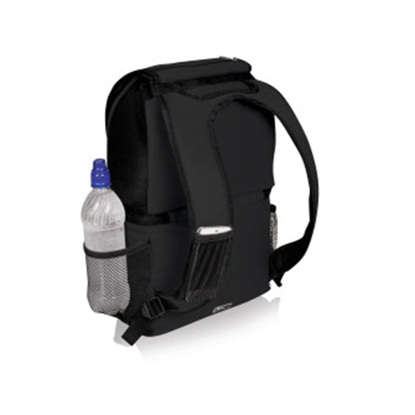 Picnic Time Coyotes Zuma Backpack Cooler in Black - Back View Closed