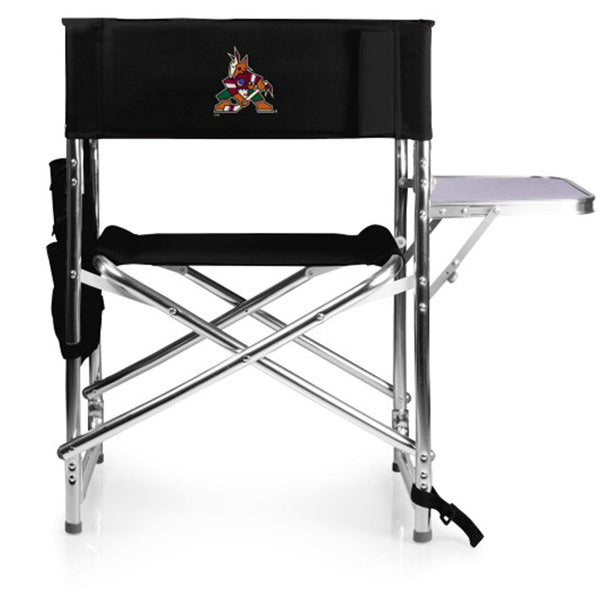 Picnic Time Coyotes Sports Chair in Black - Front View