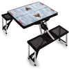 Picnic Time Coyotes Folding Rink Picnic Table and Seats in Black and Blue - Top View Unfolded