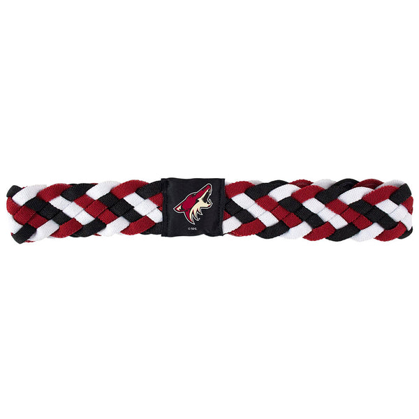 Arizona Coyotes Braided Headband in Red, White, and Black - Front View