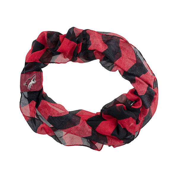 Arizona Coyotes Infinity Scarf in Black and Red - Front View