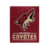 Arizona Coyotes 50x60 Raschel Blanket in Burgundy - Front View