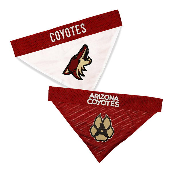 Arizona Coyotes Reversible Pet Bandana in Red and White - Front View