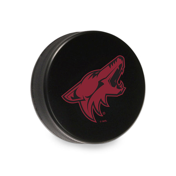 Arizona Coyotes Stress Hockey Puck in Black - Front View
