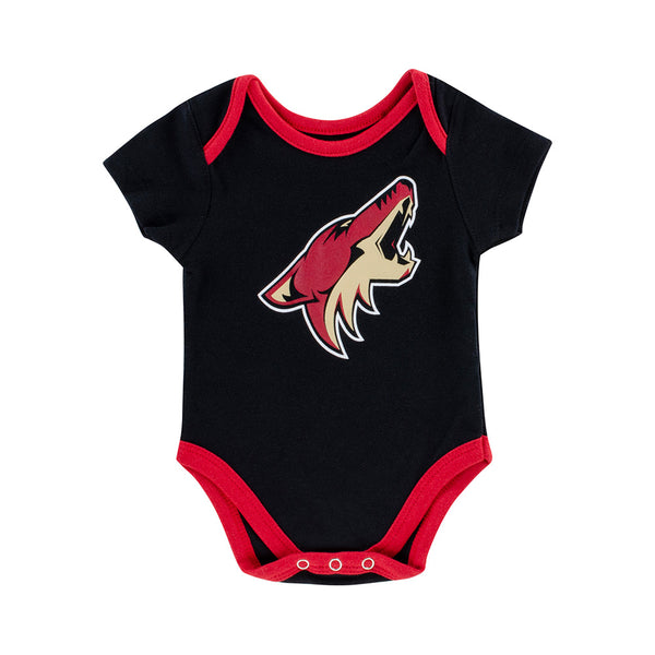 Outerstuff Arizona Coyotes 5 on 3 Creeper Set in Black - Front View