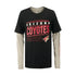 Youth Outerstuff Arizona Coyotes  Binary 2 In 1 Long Sleeve in Black and Tan - Front View