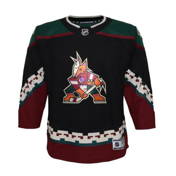 Outerstuff Youth Arizona Coyotes Premier Home Jersey in Black - Front View