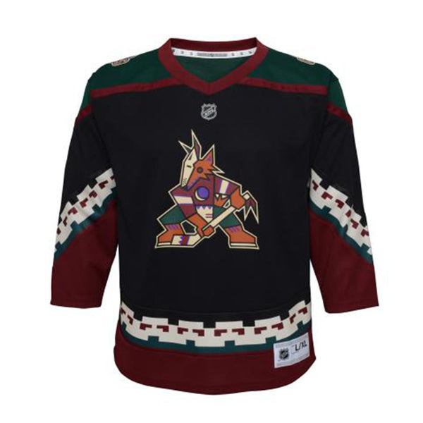 Outerstuff Infant Arizona Coyotes Replica Home Jersey in Black - Front View