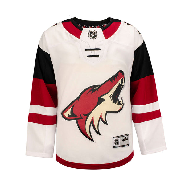 Youth Outerstuff Arizona Coyotes Premier Away Blank Jersey in White - Front View