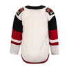 Youth Outerstuff Arizona Coyotes Premier Away Blank Jersey in White - Back View