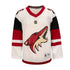Outerstuff Youth Arizona Coyotes Replica Away Blank Jersey in White - Front View