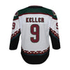 Outerstuff Youth Arizona Coyotes Premier Clayton Keller Away Jersey in White - Back View
